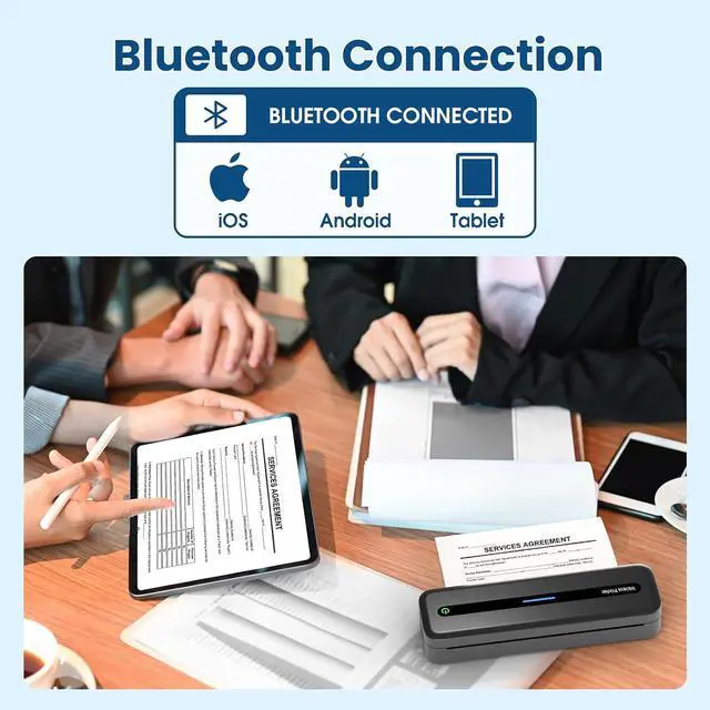 Alt view image 5 of 7 - Portable Printer Wireless for Travel, Wireless Portable Printers, Thermal Printer for Laptop & Phone Compatible with Travel, Business, Support 8.5 x 11 Letter & A4 Thermal Paper