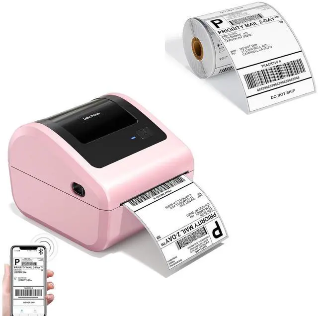 Main image of D450BT Bluetooth Shipping Label Printer and 250Pcs Roll Thermal Labels, Wireless Thermal Label Printer for Small Business, Thermal Printer for Shipping Labels