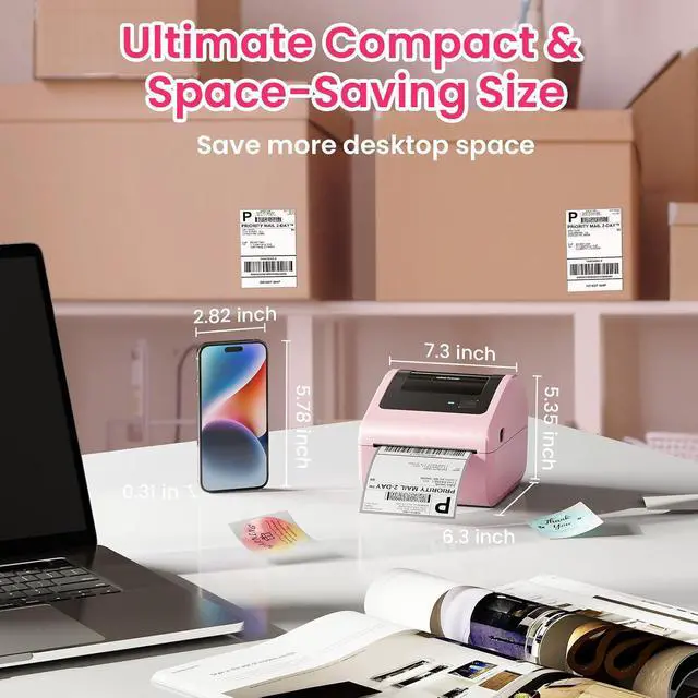 Alt view image 4 of 7 - D450 Bluetooth Thermal Label Printer for Small Business, Shipping Packages&100Pcs Transparent Thermal Labels,Waterproof Thermal Stickers for Small Business DIY Coffee Bean&Bread Ingredients Label