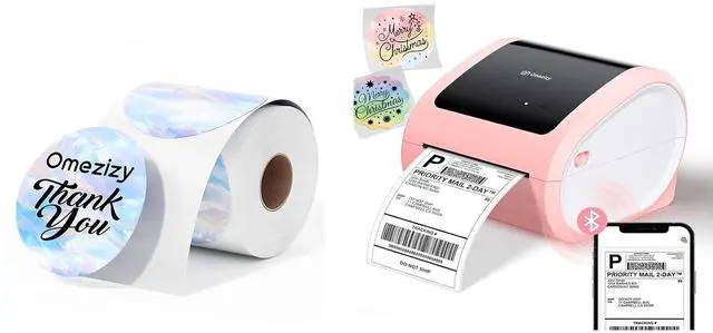 Main image of Shipping Label Printer 4x6 & 500PCS 2'' Round Thermal Sticker Labels, Self-Adhesive Direct Thermal Labels for DIY Logo Design