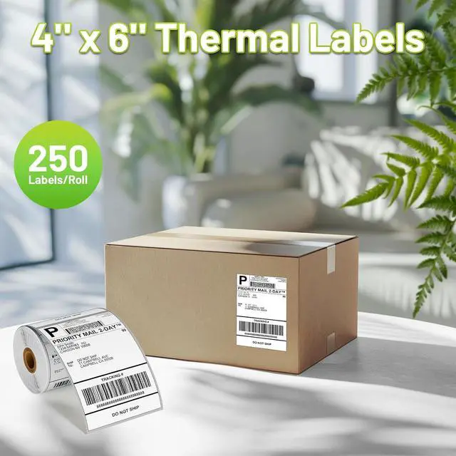 Alt view image 7 of 7 - D450BT Bluetooth Shipping Label Printer and 250Pcs Roll Thermal Labels, Wireless Thermal Label Printer for Small Business