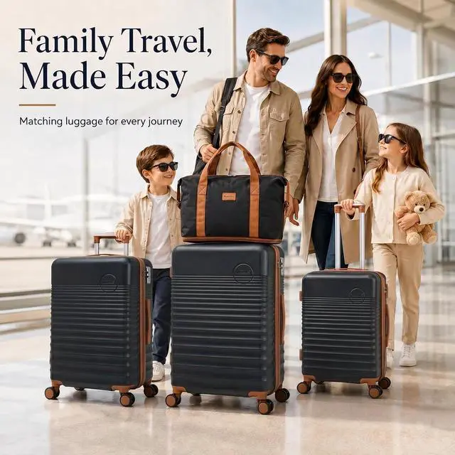 Alt view image 2 of 7 - CONCEPTEN Luggage Sets 5 Piece, Suitcases with Wheels, Hardshell Suitcase Set, ABS Carry on Luggage Set with TSA Lock, Travel Luggage
