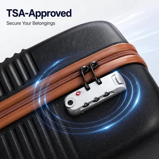 Alt view image 4 of 7 - CONCEPTEN Luggage Sets 5 Piece, Suitcases with Wheels, Hardshell Suitcase Set, ABS Carry on Luggage Set with TSA Lock, Travel Luggage
