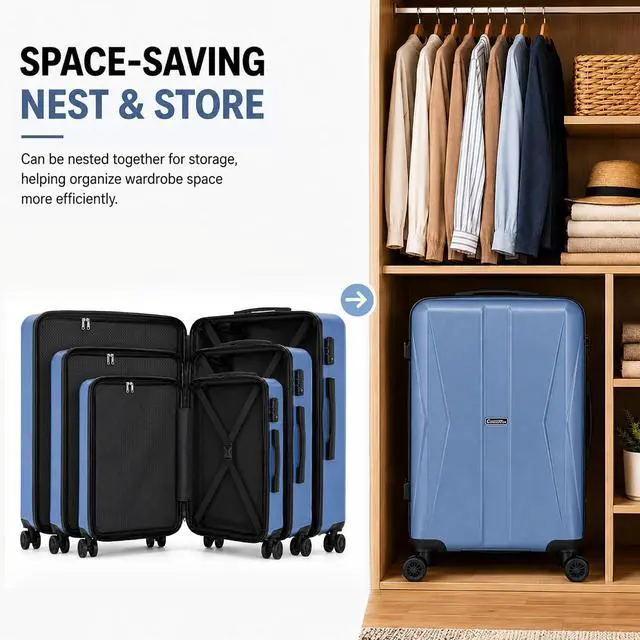 Alt view image 6 of 7 - CONCEPTEN 20/24/28 Inch Hardshell Suitcase Set, ABS Luggage Set with TSA Lock 5 Piece