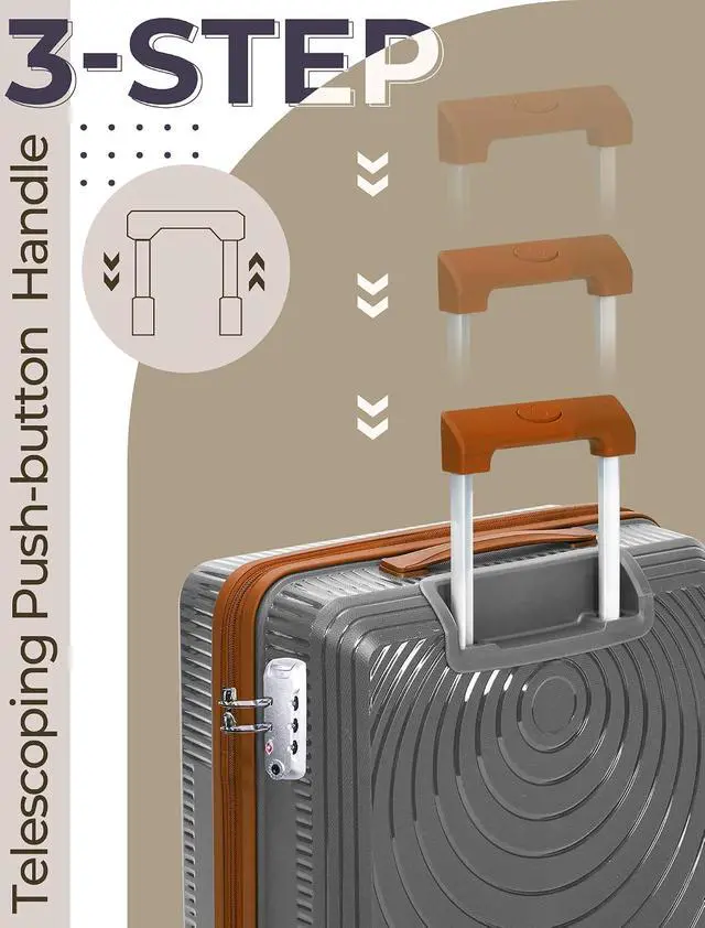 Alt view image 3 of 7 - CONCEPTEN Lightweight Suitcases Sets,PP Luggage Sets with TSA Lock, 5 piece