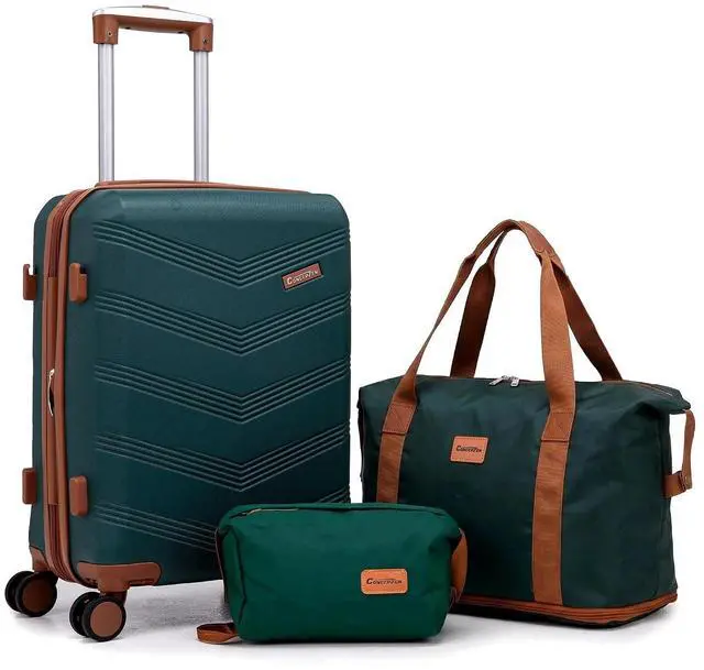 Main image of CONCEPTEN Expandable Luggage Sets 3 Piece, Hard Case Suitcase Set with Spinner Wheels,22x14x9 Airline Approved Carry on,Lightweight Durable Suitcase with TSA Lock (Teal)