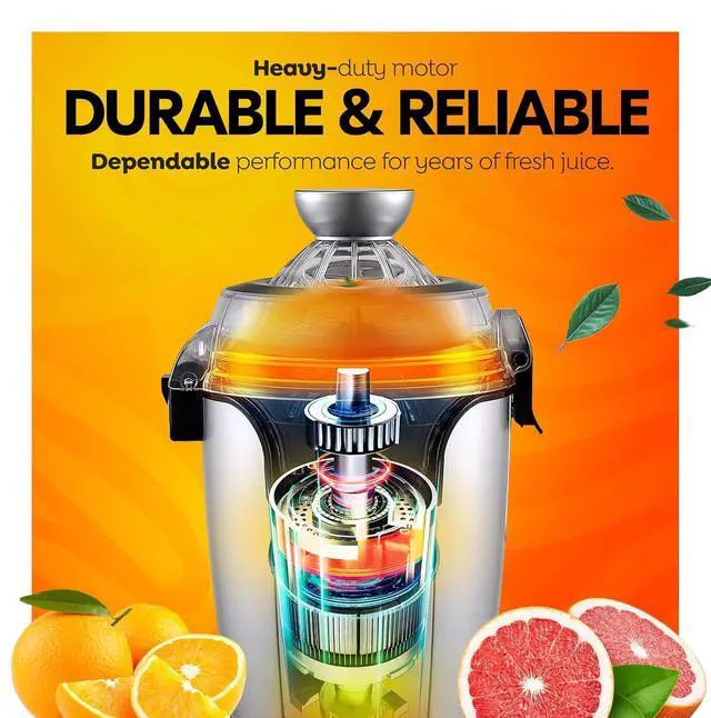 Alt view image 5 of 7 - Eurolux Hands-Free Electric Citrus Juicer Machine, Orange Lime Grapefruit Lemon Squeezer, Easy to Clean.