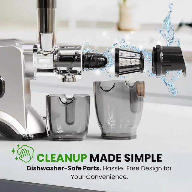 Alt view image 5 of 7 - Eurolux Slow Masticating Juicer Cold Press Machine for High-Yield Juice Extraction Quiet & Powerful Juicer for Fruits and Vegetables Easy to Clean, BPA-Free & Nutrient-Rich Compact Design