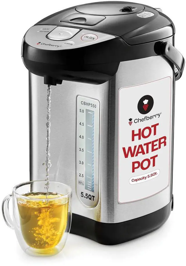 Main image of Premium 5.5 QT Hot Water Boiler and Warmer With auto dispense and Manual Pump, Quick Heatup and Keep-Boil Function for Instant On-Demand Hot Water Anytime, Boil-Dry Protection, ETL Approved