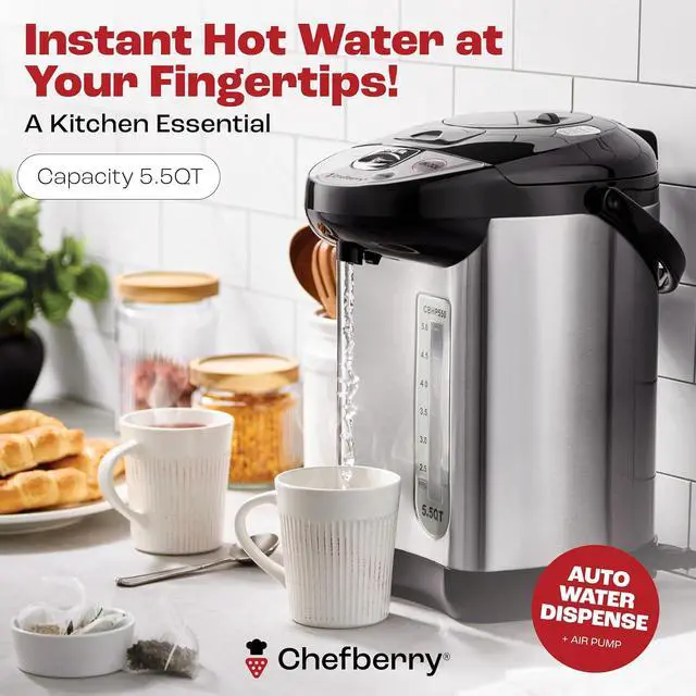 Alt view image 2 of 7 - Premium 5.5 QT Hot Water Boiler and Warmer With auto dispense and Manual Pump, Quick Heatup and Keep-Boil Function for Instant On-Demand Hot Water Anytime, Boil-Dry Protection, ETL Approved