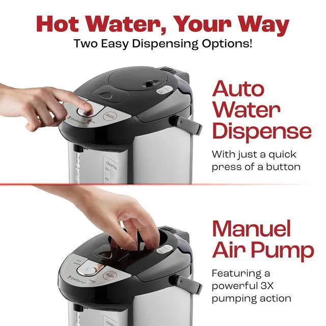 Alt view image 5 of 7 - Premium 5.5 QT Hot Water Boiler and Warmer With auto dispense and Manual Pump, Quick Heatup and Keep-Boil Function for Instant On-Demand Hot Water Anytime, Boil-Dry Protection, ETL Approved