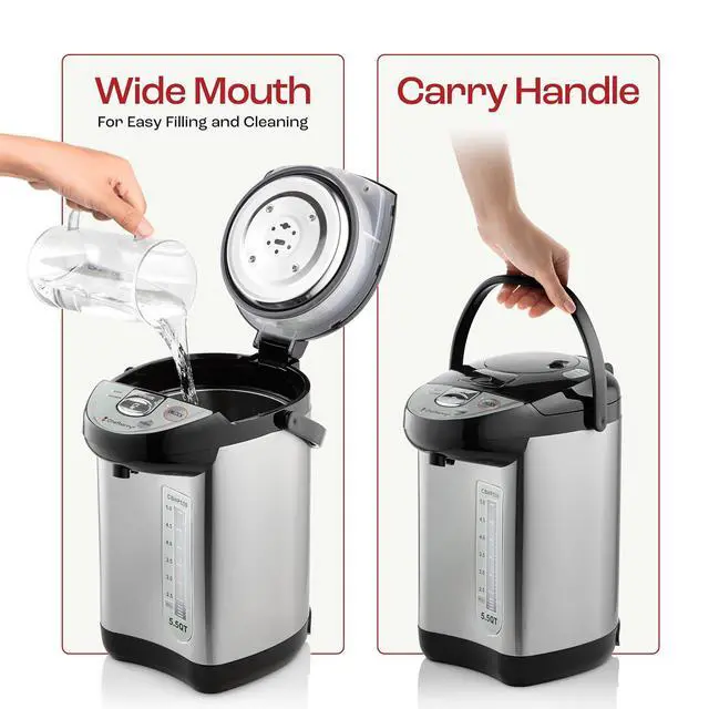 Alt view image 7 of 7 - Premium 5.5 QT Hot Water Boiler and Warmer With auto dispense and Manual Pump, Quick Heatup and Keep-Boil Function for Instant On-Demand Hot Water Anytime, Boil-Dry Protection, ETL Approved
