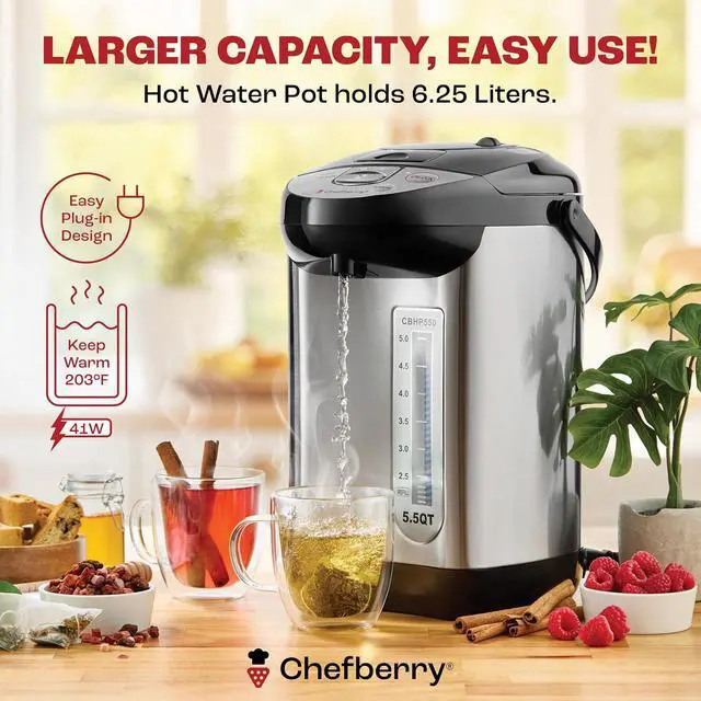 Alt view image 3 of 7 - Premium 4 QT Hot Water Boiler and Warmer With auto dispense and Manual Pump, Quick Heatup and Keep-Boil Function for Instant On-Demand Hot Water Anytime, Boil-Dry Protection, ETL Approved