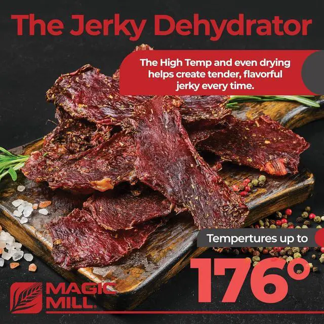 Alt view image 4 of 7 - Magic Mill Pro Food Dehydrator Machine | 7 XL Stainless Steel Trays | Dryer for Jerky, Dog Treats, Herb, Meat, Beef, Fruit | Keep Warm Function, Digital Timer and Temperature Control, ETL Approved