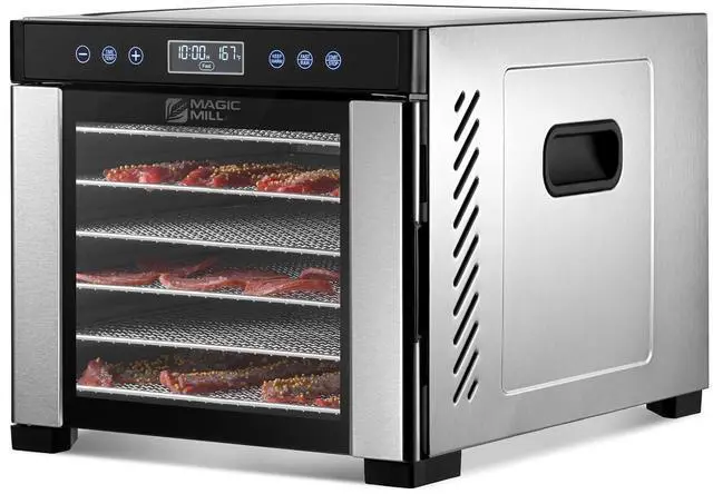 Main image of Magic Mill Pro Food Dehydrator Machine | 7 XL Stainless Steel Trays | Dryer for Jerky, Dog Treats, Herb, Meat, Beef, Fruit | Keep Warm Function, Digital Timer and Temperature Control, ETL Approved