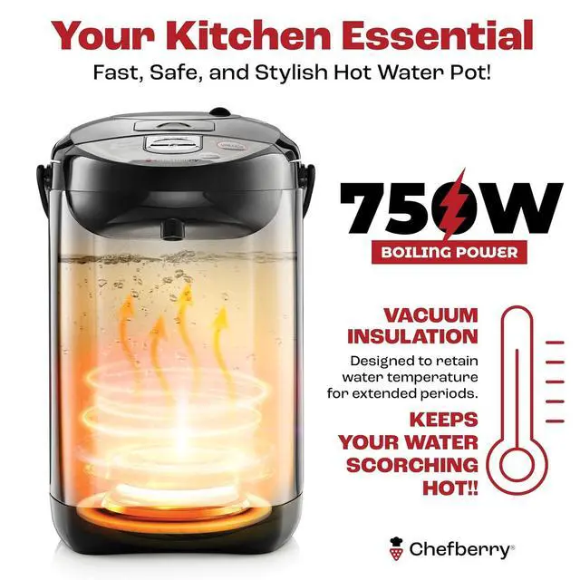 Alt view image 4 of 7 - Premium 4 QT Hot Water Boiler and Warmer With auto dispense and Manual Pump, Quick Heatup and Keep-Boil Function for Instant On-Demand Hot Water Anytime, Boil-Dry Protection, ETL Approved