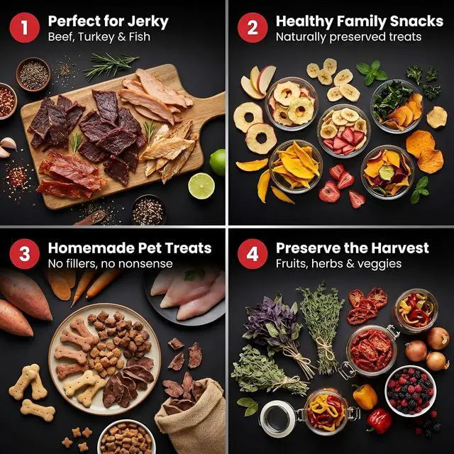 Alt view image 6 of 7 - Magic Mill Premium DualZone Food Dehydrator, 16 Stainless Steel Trays with French Doors, Independent Temp Control, Rear Fan, Keep Warm Mode, for Jerky, Fruit, Veggies, Dog Treats, Meal Prep
