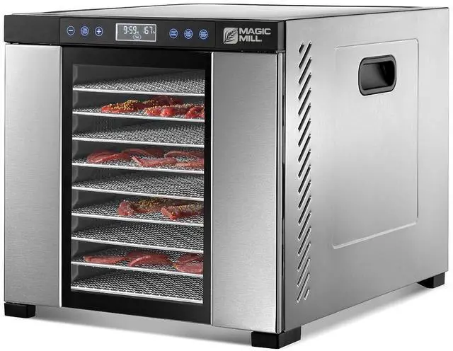 Main image of Magic Mill Food Dehydrator Machine | 11 Stainless Steel Trays | Adjustable Timer and Temperature Control | Jerky, Herb, Meat, Beef, Fruits and Vegetables Dryer | Safety Over Heat Protection