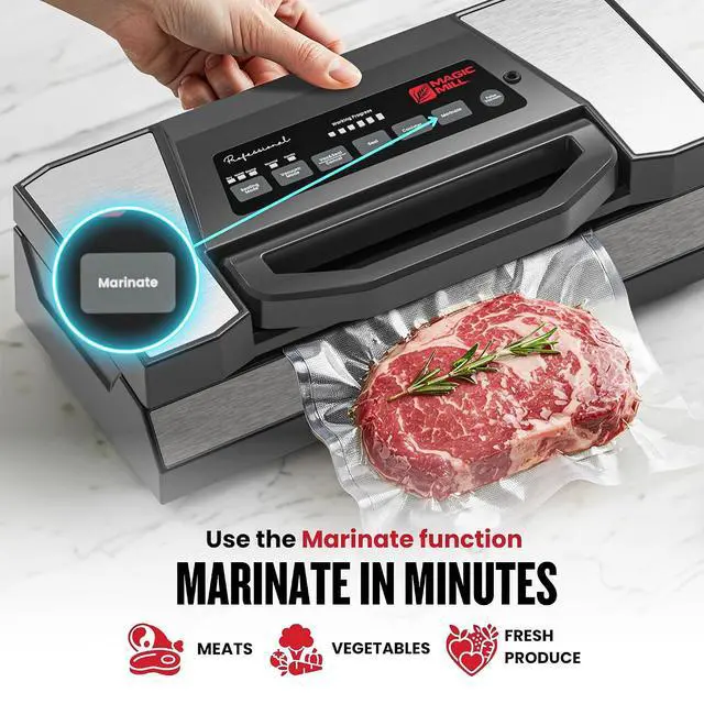 Alt view image 5 of 7 - Magic Mill Professional Vacuum Sealer Machine Pro with New Patent Handle MVS-5181 for Food Bags, Marinate Bowls, and Meal Packing Cannister | Vacuum Sealer with Cutter and Jar Attachment