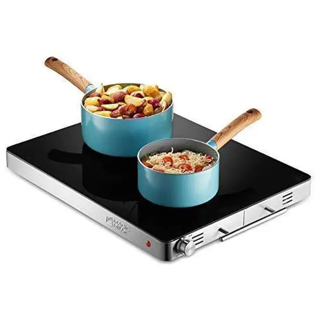 Alt view image 4 of 7 - Magic Mill Large Electric Glass Top Food Warming Tray Buffet, Keep Your Food Hot During Holiday Parties, Adjustable Temperature Control, Stay-Cool Handles, Modern Stainless Steel Design, ETL Approved