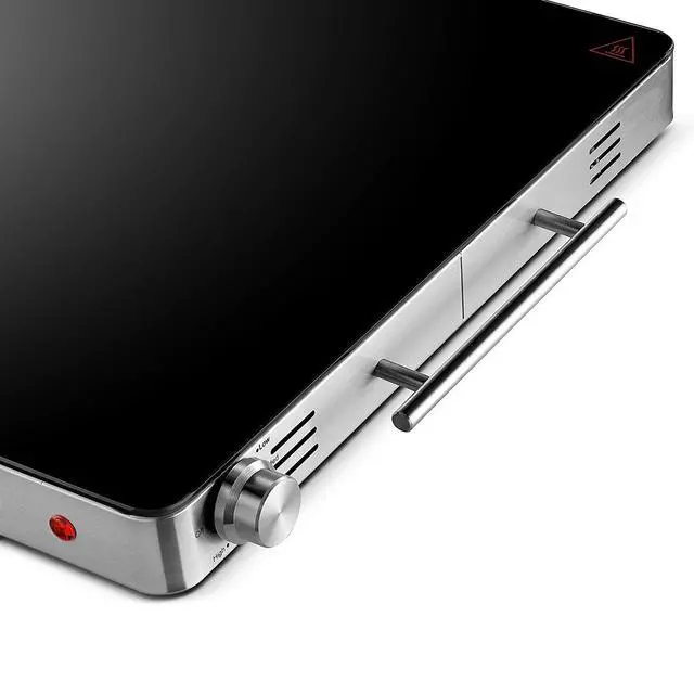 Alt view image 6 of 7 - Magic Mill Large Electric Glass Top Food Warming Tray Buffet, Keep Your Food Hot During Holiday Parties, Adjustable Temperature Control, Stay-Cool Handles, Modern Stainless Steel Design, ETL Approved