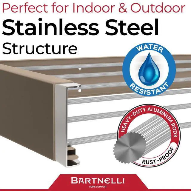 Alt view image 2 of 7 - Bartnelli Wall Mounted Clothes Drying Rack for Laundry | Collapsible Clothing Racks for Indoor and Outdoor Use | Patented Foldable Design for Space-Saving Efficiency (28 Cappuccino)