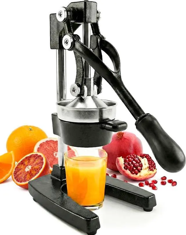 Main image of Eurolux Ultra-Premium Cast Iron Juicer | Extra-Large, Heavy Duty, Commercial Grade, Stainless Steel Manual Hand Press Citrus Squeezer For Fresh Orange Juice, Pomegranate, Lemon, and Much More (Black)