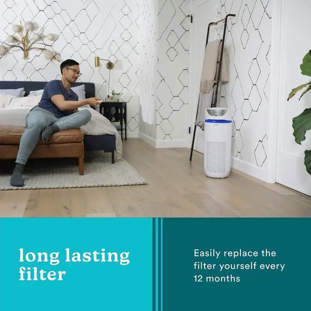 Alt view image 7 of 7 - Homedics 5-in-1 UV-C Air Purifier - 360-Degree HEPA Filter for 1,593 Sq Ft, Extra Large Air Purifiers for Bedroom and Home, Essential Oil Pads, Built-In Timer, 5 Speed Settings for Large Rooms, White