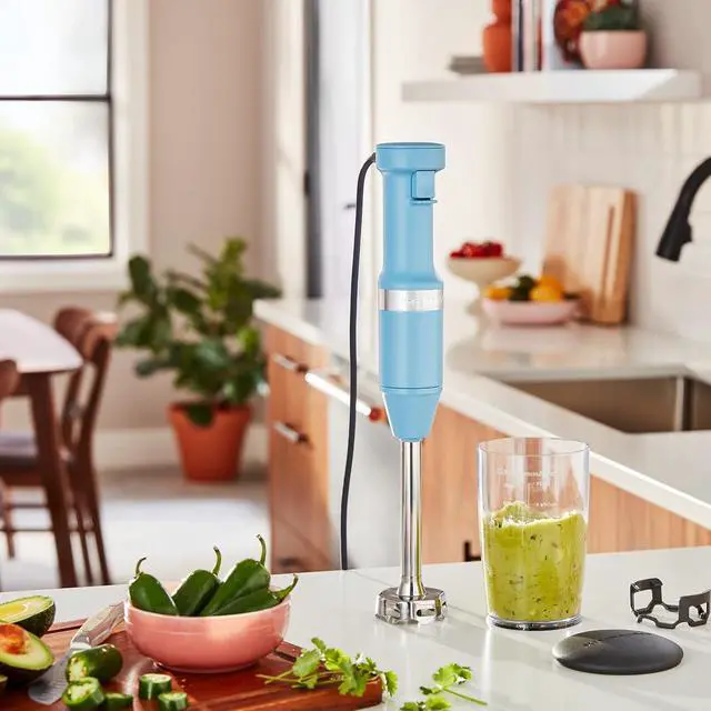 Alt view image 4 of 4 - KitchenAid Variable Speed Corded Hand Blender KHBV53, Blue Velvet