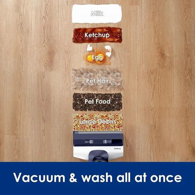 Alt view image 2 of 7 - Tineco Floor ONE S5 Smart Cordless Wet Dry Vacuum Cleaner and Mop for Hard Floors, Digital Display, Long Run Time, Great for Sticky Messes and Pet Hair, Space-Saving Design, Blue