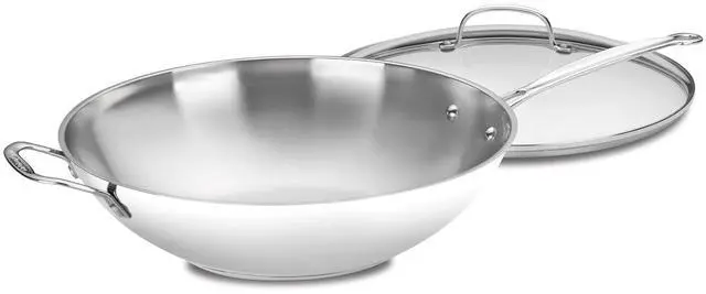 Main image of Cuisinart 14-Inch Stir-Fry Pan, Helper Handle and Glass Cover, Chef's Classic Stainless Steel, 726-38H