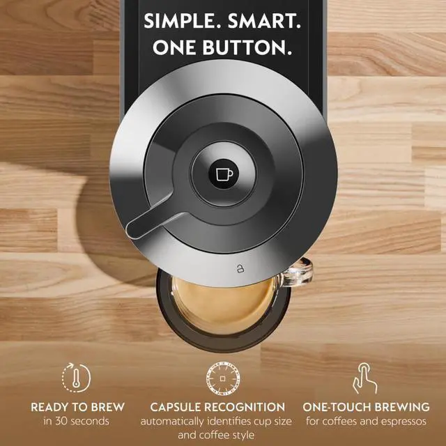 Alt view image 2 of 7 - Nespresso Vertuo Next Deluxe Coffee and Espresso Machine by De'Longhi, Chrome