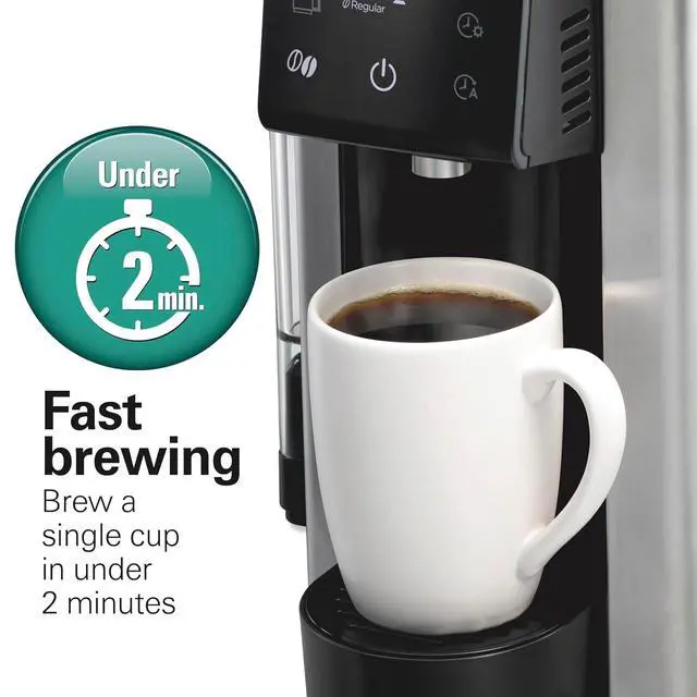 Alt view image 6 of 7 - Hamilton Beach Flexbrew Advanced 5-in-1 Drip & Single Serve Coffee Maker | Single Serve Hot & Iced Coffee Maker | 12 Cup Programmable Drip Coffee Maker | Removable 60 oz. Reservoir | Black