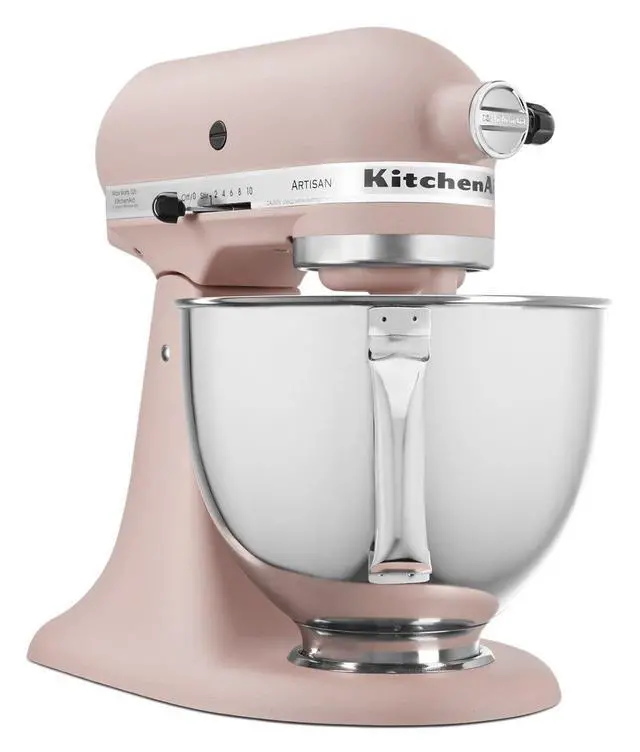 Alt view image 2 of 7 - KitchenAid Artisan Series 5 Quart Tilt Head Stand Mixer with Pouring Shield KSM150PS, Feather Pink