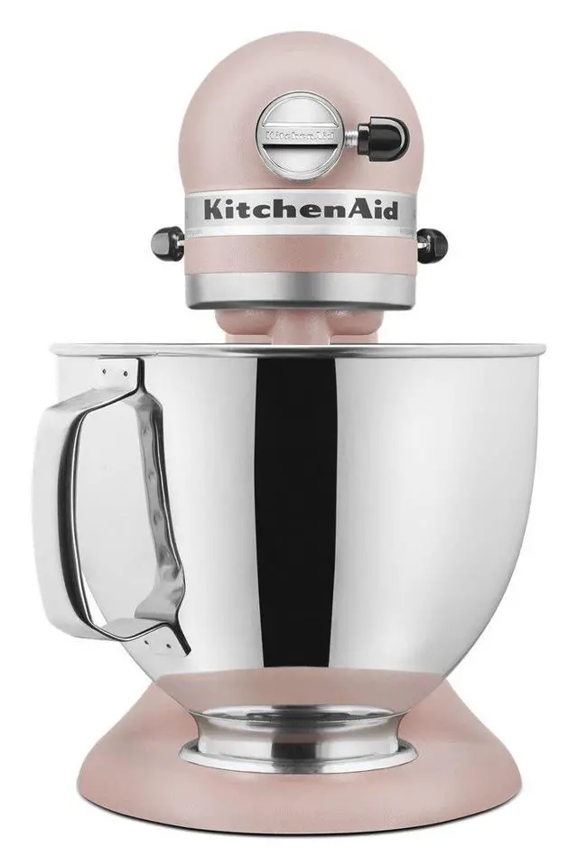 Alt view image 3 of 7 - KitchenAid Artisan Series 5 Quart Tilt Head Stand Mixer with Pouring Shield KSM150PS, Feather Pink
