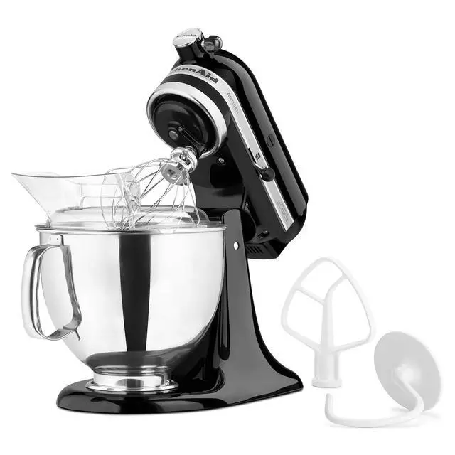 Alt view image 3 of 7 - KitchenAid Artisan Series 5 Quart Tilt Head Stand Mixer with Pouring Shield KSM150PS, Onyx Black