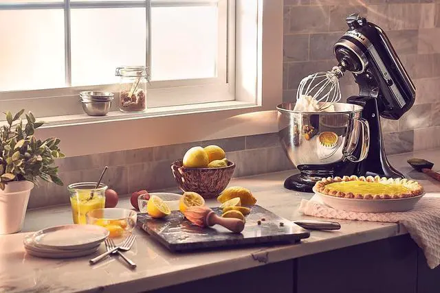 Alt view image 5 of 7 - KitchenAid Artisan Series 5 Quart Tilt Head Stand Mixer with Pouring Shield KSM150PS, Onyx Black