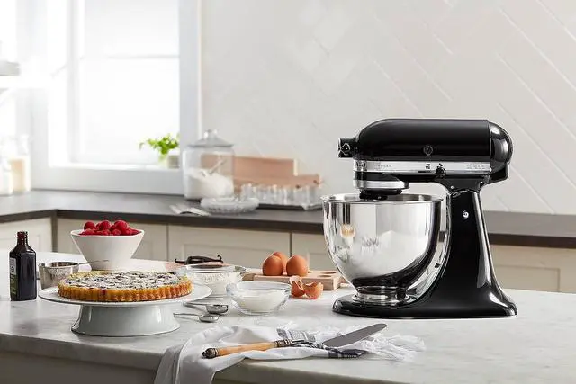 Alt view image 6 of 7 - KitchenAid Artisan Series 5 Quart Tilt Head Stand Mixer with Pouring Shield KSM150PS, Onyx Black