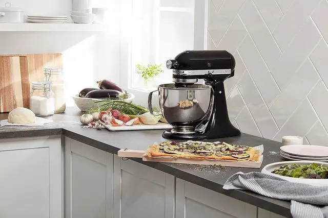 Alt view image 7 of 7 - KitchenAid Artisan Series 5 Quart Tilt Head Stand Mixer with Pouring Shield KSM150PS, Onyx Black