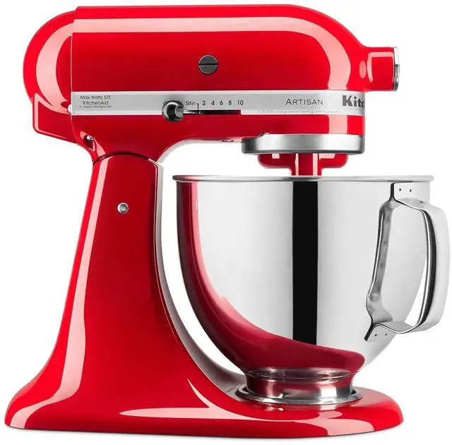 Main image of KitchenAid Artisan Series 5 Quart Tilt Head Stand Mixer with Pouring Shield KSM150PS, Cherry Tomato