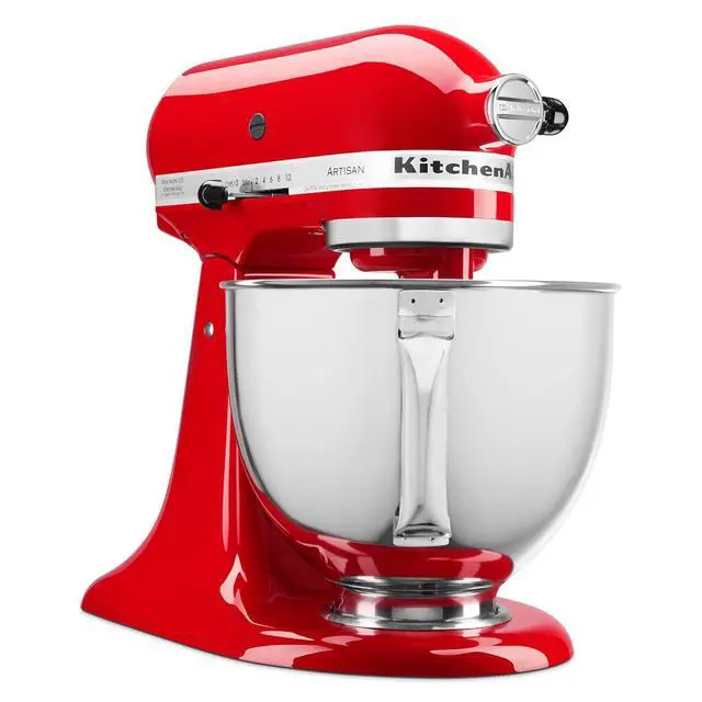 Alt view image 2 of 6 - KitchenAid Artisan Series 5 Quart Tilt Head Stand Mixer with Pouring Shield KSM150PS, Cherry Tomato