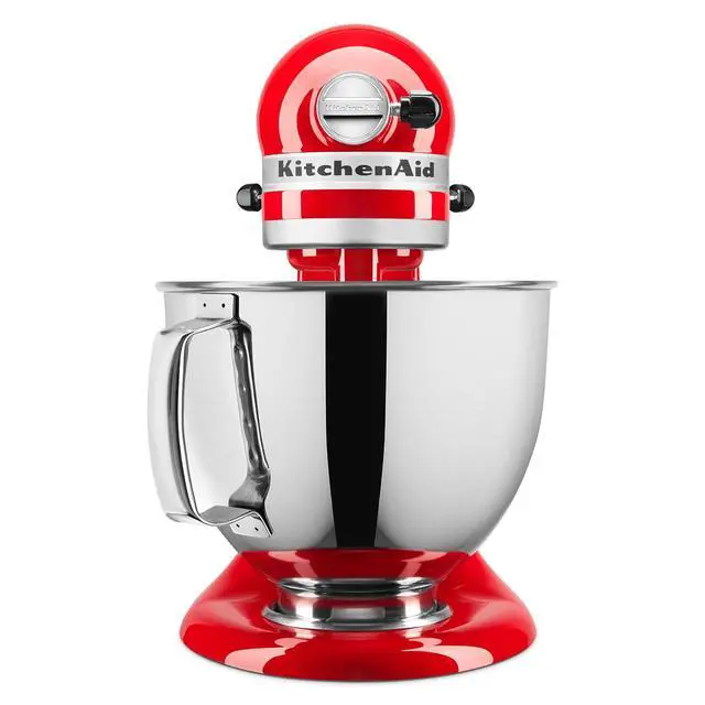 Alt view image 3 of 6 - KitchenAid Artisan Series 5 Quart Tilt Head Stand Mixer with Pouring Shield KSM150PS, Cherry Tomato
