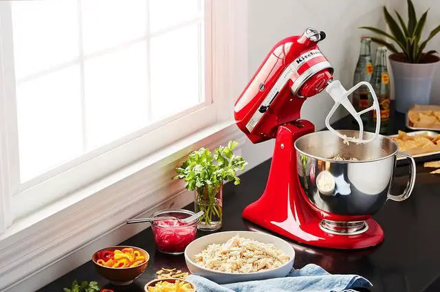 Alt view image 6 of 6 - KitchenAid Artisan Series 5 Quart Tilt Head Stand Mixer with Pouring Shield KSM150PS, Cherry Tomato