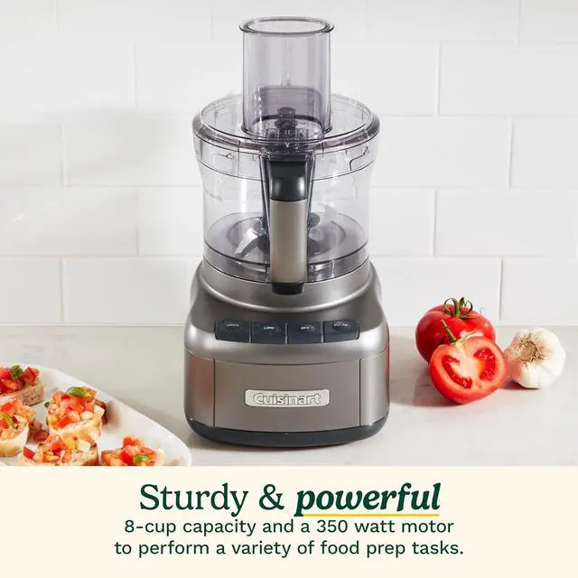 Alt view image 2 of 6 - Cuisinart 8 Cup Food Processor, 350-Watt Motor, Gunmetal, FP-8GMP1