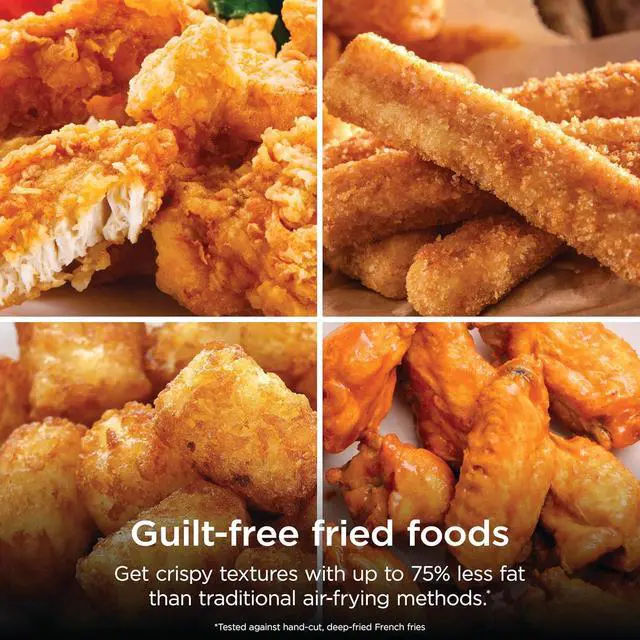 Alt view image 7 of 7 - Ninja XL Air Fryer with MaxCrisp | 6.5 QT Capacity | 6-in-1 Max Crisp, Air Fry, Roast, Bake, Reheat & Dehydrate | 450°F Temp | 1750 Watts | Nonstick Basket, Crisper Plate & Recipe Guide | Grey | AF181
