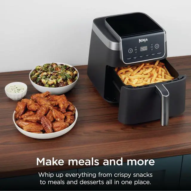 Alt view image 4 of 7 - Ninja XL Air Fryer with MaxCrisp | 6.5 QT Capacity | 6-in-1 Max Crisp, Air Fry, Roast, Bake, Reheat & Dehydrate | 450°F Temp | 1750 Watts | Nonstick Basket, Crisper Plate & Recipe Guide | Grey | AF181