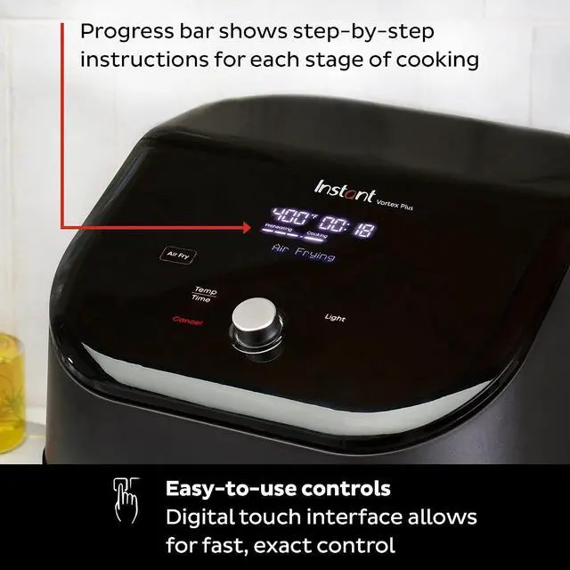 Alt view image 6 of 7 - Instant Pot Vortex Plus 6QT ClearCook Air Fryer, Clear Windows, Custom Program Options, 6-in-1 Functions, Crisps, Broils, Roasts, Dehydrates, Bakes, Reheats, from the Makers of Instant Pot, Black