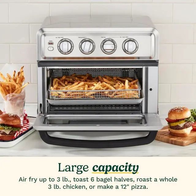 Alt view image 2 of 6 - Cuisinart Air Fryer Toaster Oven with Grill, 1800W 8-1 Air Fryer Oven with Bake, Convection Bake, Grill, Broil and Warm Options, Large Capacity, 60-Minute Timer, TOA-70BKS, Black SS