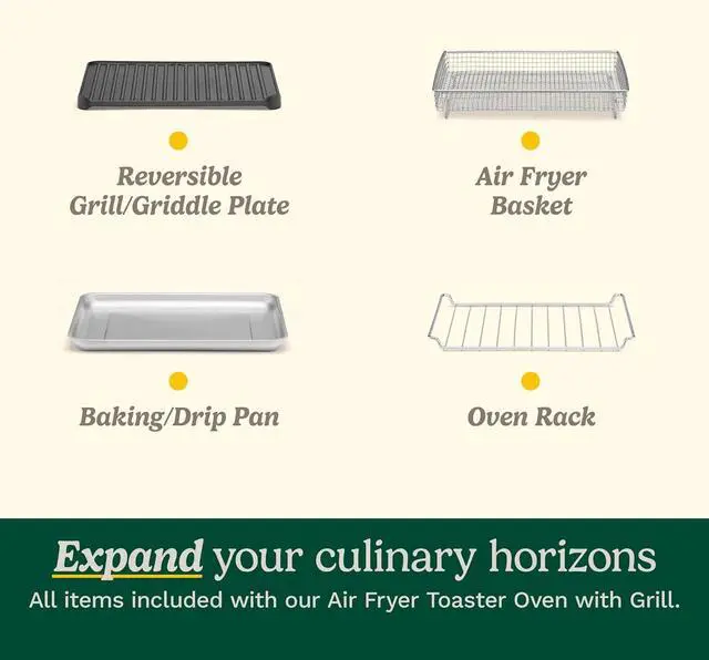 Alt view image 4 of 6 - Cuisinart Air Fryer Toaster Oven with Grill, 1800W 8-1 Air Fryer Oven with Bake, Convection Bake, Grill, Broil and Warm Options, Large Capacity, 60-Minute Timer, TOA-70BKS, Black SS