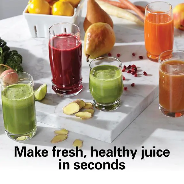 Alt view image 2 of 7 - Hamilton Beach Juicer Machine, Big Mouth 3 Feed Chute for Whole Fruits and Vegetables, Easy to Clean, Centrifugal Extractor, Vegetable & Fruit Juicer, BPA Free, 800W Motor, Stainless Steel
